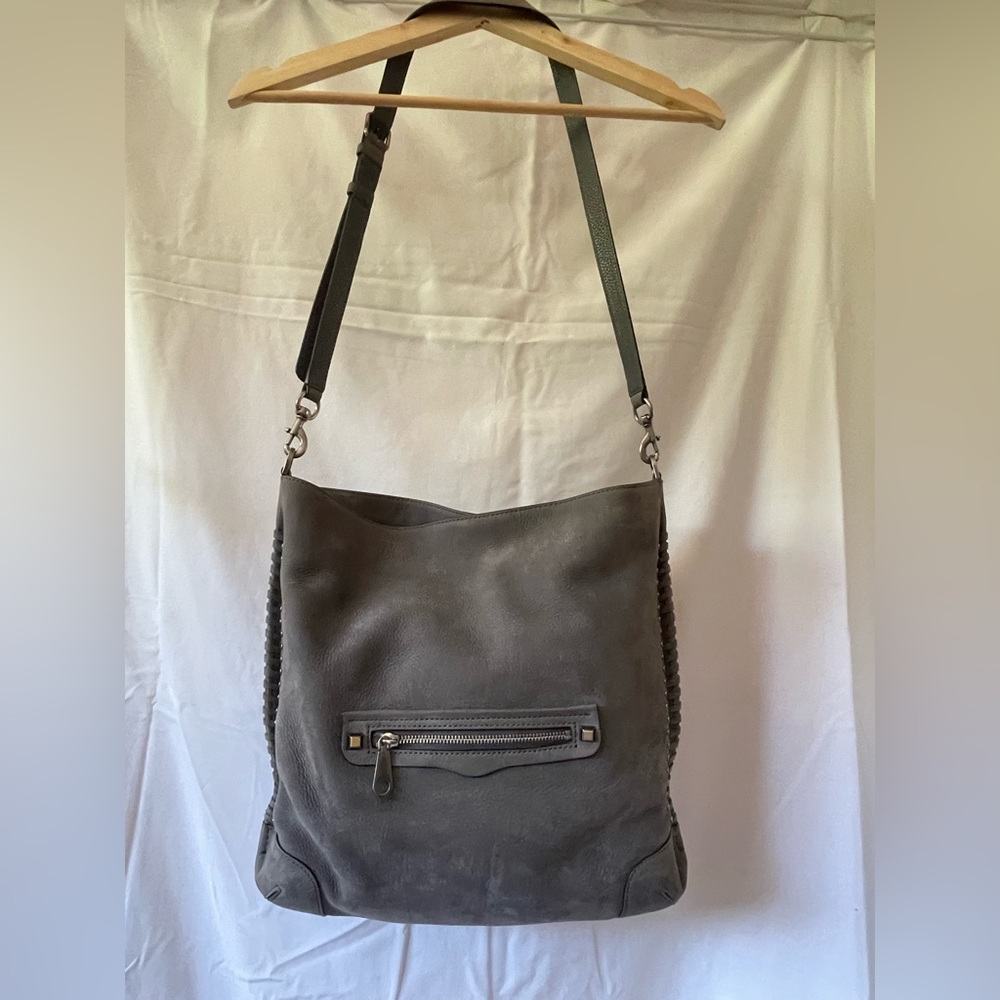 Rebecca Minkoff Gray large crossbody bag textured suede - Picture 4 of 17